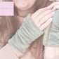 Ladies and men's soft cuddle fleece fingerless gloves