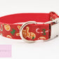 Red gingerbread/heart Christmas adjustable dog collar