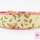 Christmas traditional holly adjustable dog collar