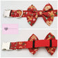 Red gingerbread/heart Christmas adjustable dog collar