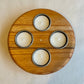 Wooden tea light holder centrepiece